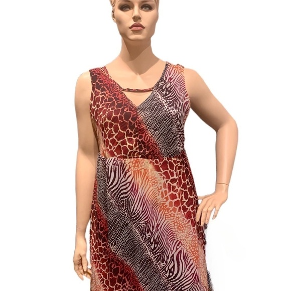 Igigi Nichol Maxi Dress Plus Size 14 Animal Print V-Neck Sleeveless Bra-Friendly - Picture 13 of 15